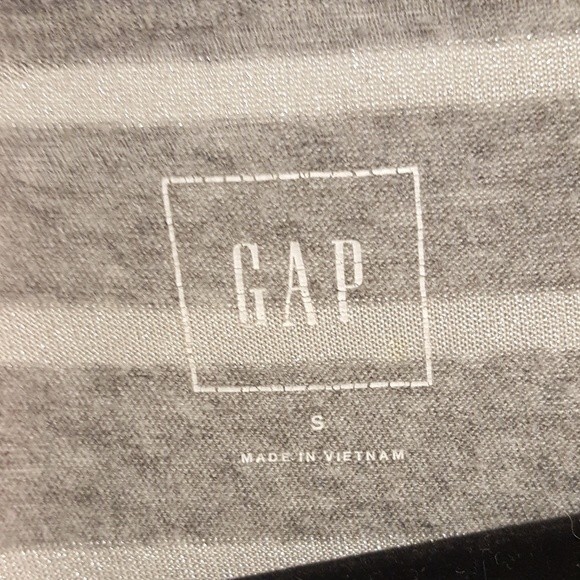 GAP Grey Metallic Striped Tee - Picture 3 of 3